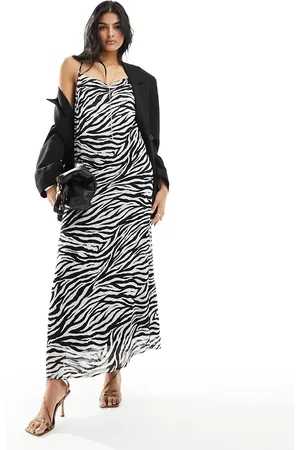 Object Slinky maxi slip dress in zebra print
