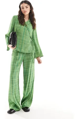 French Connection Carmen crepe trouser in check co-ord