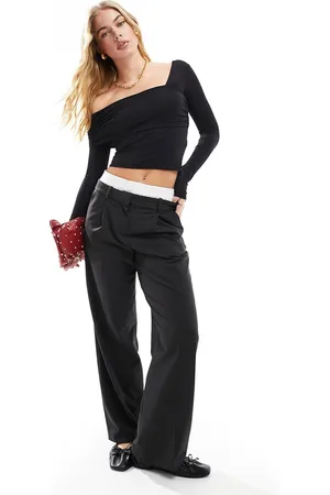 Stradivarius Draped shoulder detail long sleeve top in