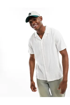 New Look Short sleeve linen blend shirt in
