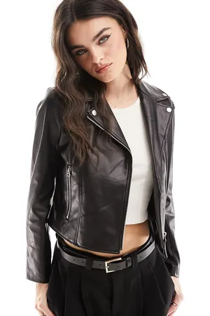 French Connection Faux leather biker jacket in
