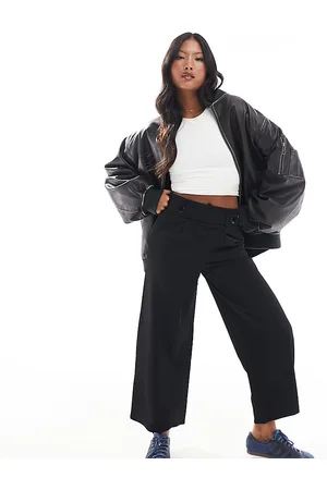 JDY High waisted wide fit tailored trousers in