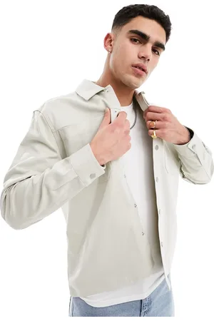 River Island Overshirt in light stone