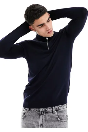 Only & Sons 1/4 zip knitted jumper in
