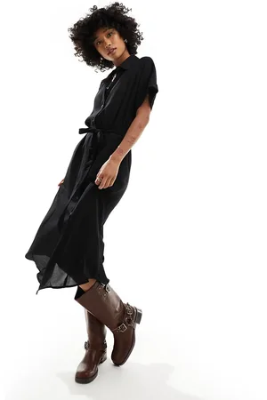 Monki Midaxi belted shirt dress in
