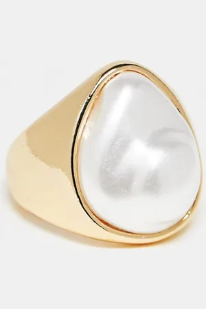 ASOS Ring with faux freshwater pearl design in tone