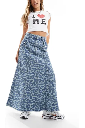 A Bathing Ape Aapee by A Bathing Ape long denim skirt in wash
