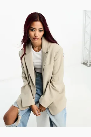 Pull&Bear Oversized blazer in stone