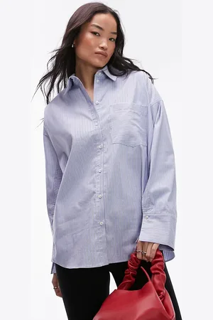 Topshop Oxford Stripe oversized Shirt in stripe