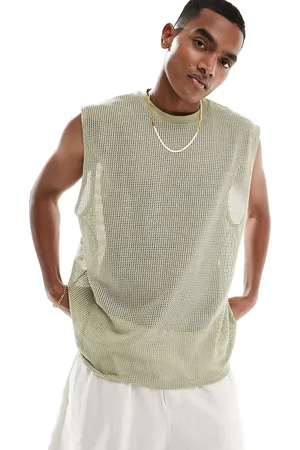 ASOS Oversized mesh vest in khaki