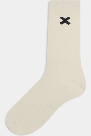 COLLUSION Unisex logo sock in stone