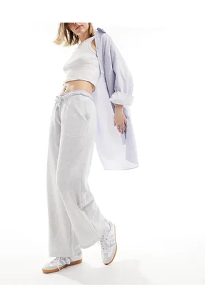 Pull&Bear Wide leg jogger with boxer waistband in marl