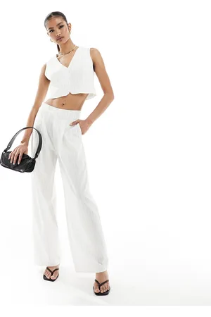 In The Style Wide leg tailored trouser co-ord in stripe