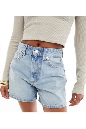 ASOS ASOS DESIGN Petite denim dad short in light wash