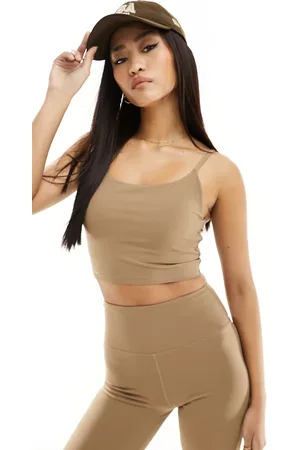 Urban Threads Butter soft longline cami top in taupe