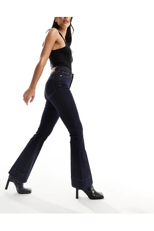 River Island High rise flared jeans in mid