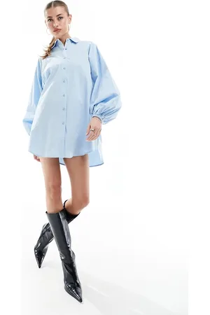 In The Style Extreme balloon sleeve shirt mini dress in