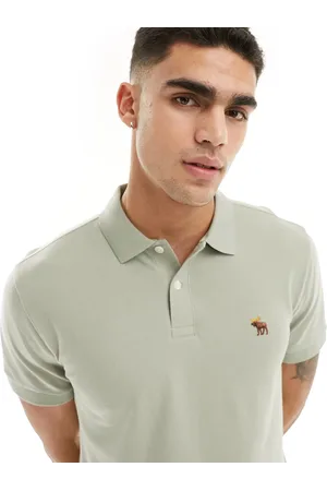 Abercrombie & Fitch Elevated icon logo pique polo in light