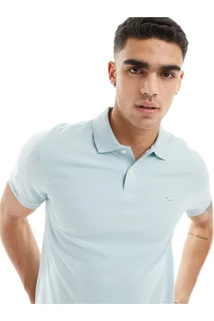 Abercrombie & Fitch Elevated icon logo pique polo in light