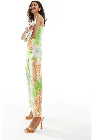 Never Fully Dressed Wide leg trouser co-ord in abstract print