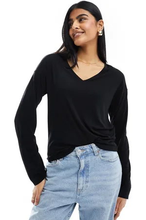 Stradivarius STR slouchy v neck top in