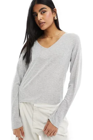 Stradivarius STR slouchy v neck top in