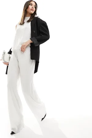 In The Style Textured trouser co-ord in cream