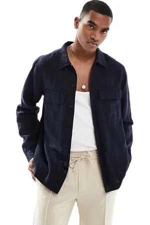 SELECTED Linen mix overshirt in