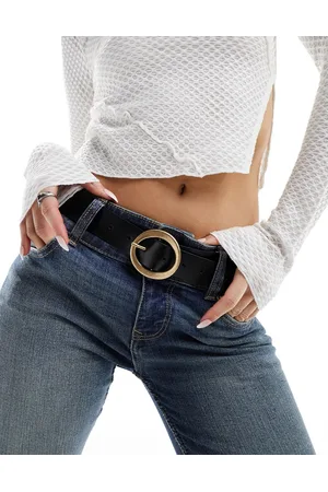 ASOS Leather oval buckle waist and hip belt in