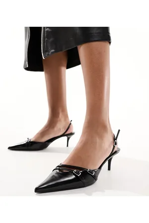 MANGO Double buckle slingback heel in