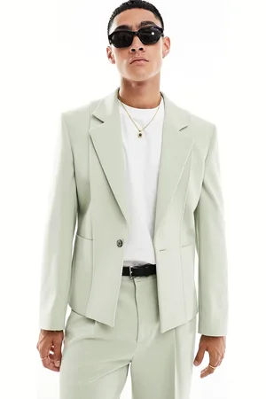 ASOS Slim fit suit jacket with panel detail in sage