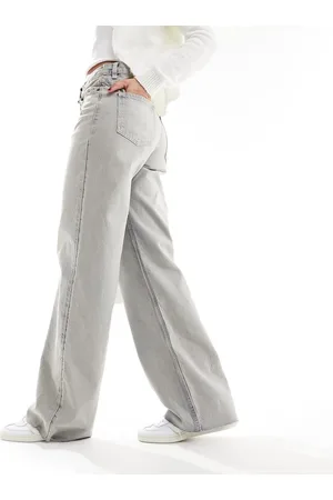 MANGO Straight leg jeans in dirty light wash