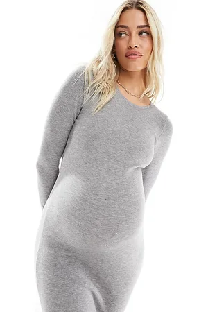 Cotton On Cotton On Maternity knitted long sleeve midi dress in dark