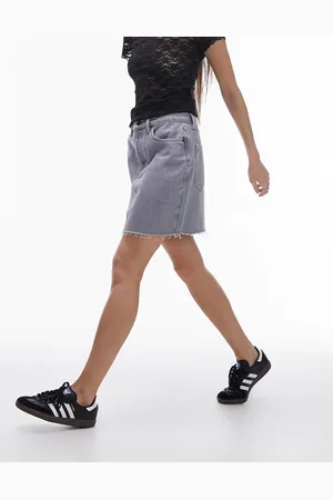 Topshop Denim pelmet mini skirt in dove