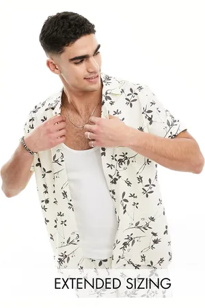 ASOS Co-ord relaxed revere seersucker floral shirt in