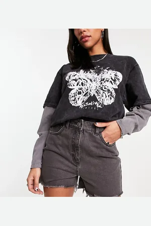 Reclaimed Denim mom shorts in washed