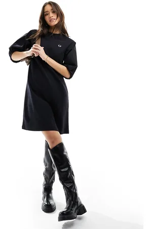 Fred Perry Gathered sleeve t-shirt dress in