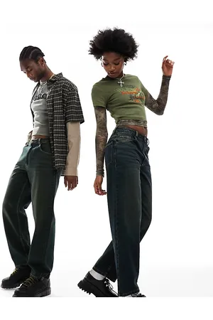 Reclaimed Unisex loose leg jean in sea wash