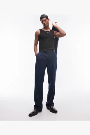 Topman Straight high waisted trousers in