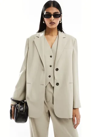MANGO Co-ord dad blazer in beige