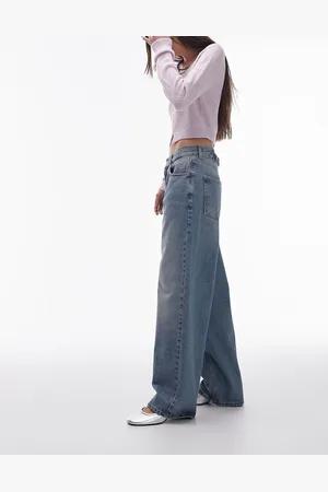 Topshop Cinch back jeans in dirty bleach