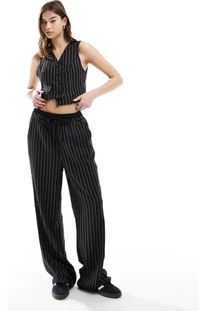 Reclaimed Waistcoat in black and white pinstripe