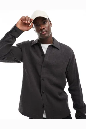 JACK & JONES Premium oversized waffle long sleeve shirt in
