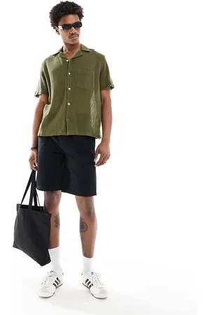 AllSaints Sortie crochet shirt in khaki