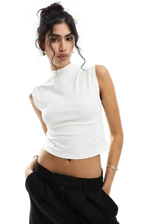 New Look Ruched side tank top in off