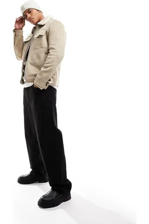 River Island Shearling jacket in stone