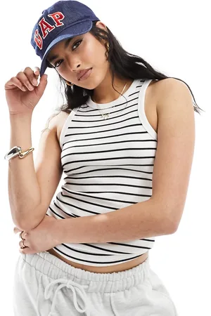 New Look Racer vest in black and stripe