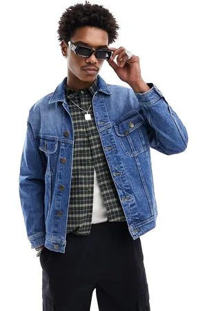 Lee Relaxed fit denim rider jacket in mid wash