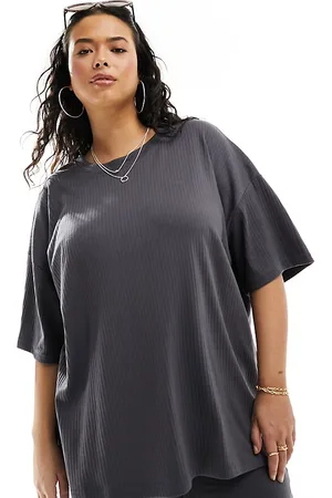 In The Style T-shirt and flare trouser set in charcoal