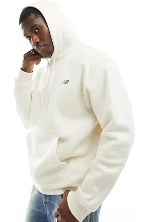 New Balance Small logo brushed hoodie in beige
